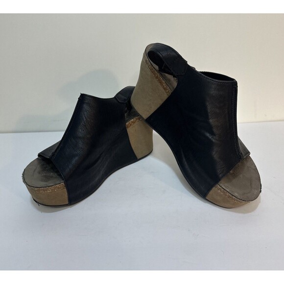 Pierre Dumas Shoes - Pierre Dumas Women's Hester 14 Vegan Leather Black Platform Wedge 3.4” Heel 8.5M